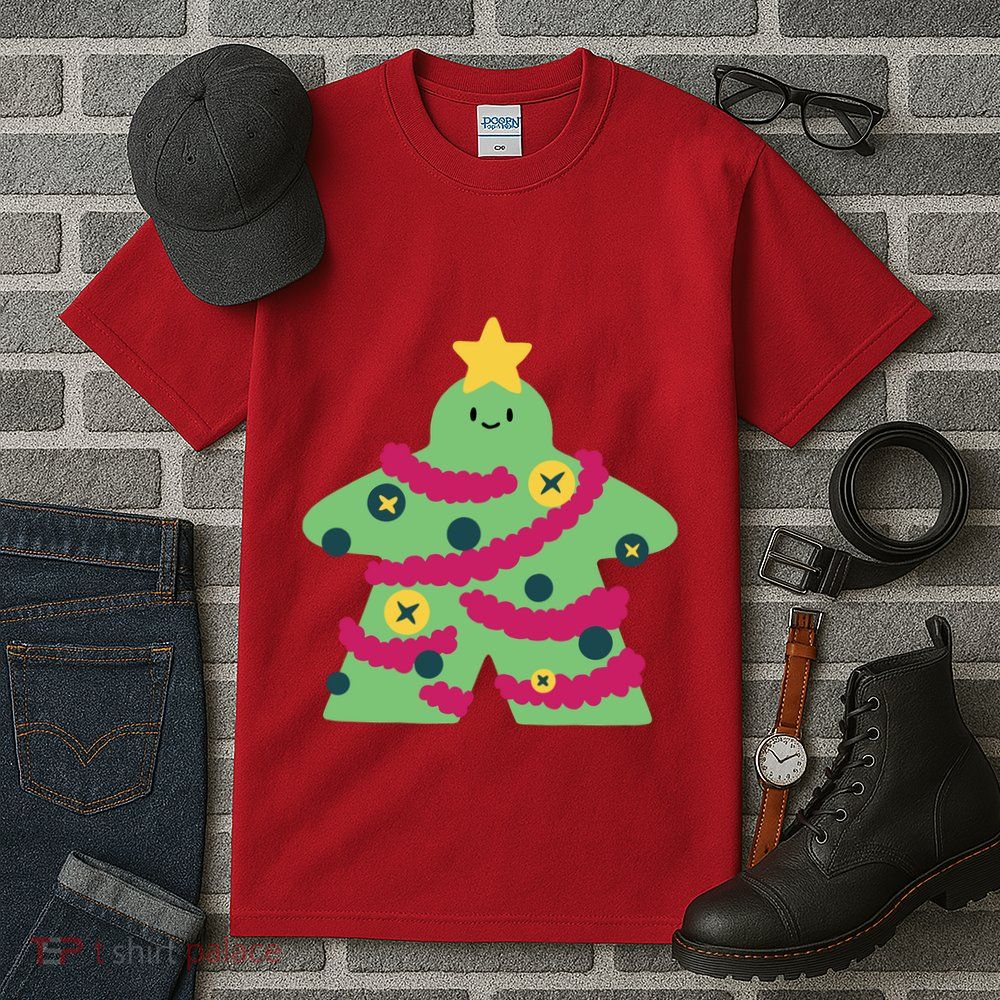 Christmas Tree Meeple Tall T-Shirt