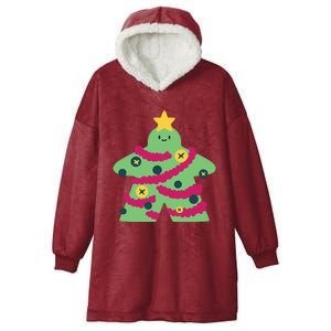 Christmas Tree Meeple Hooded Wearable Blanket