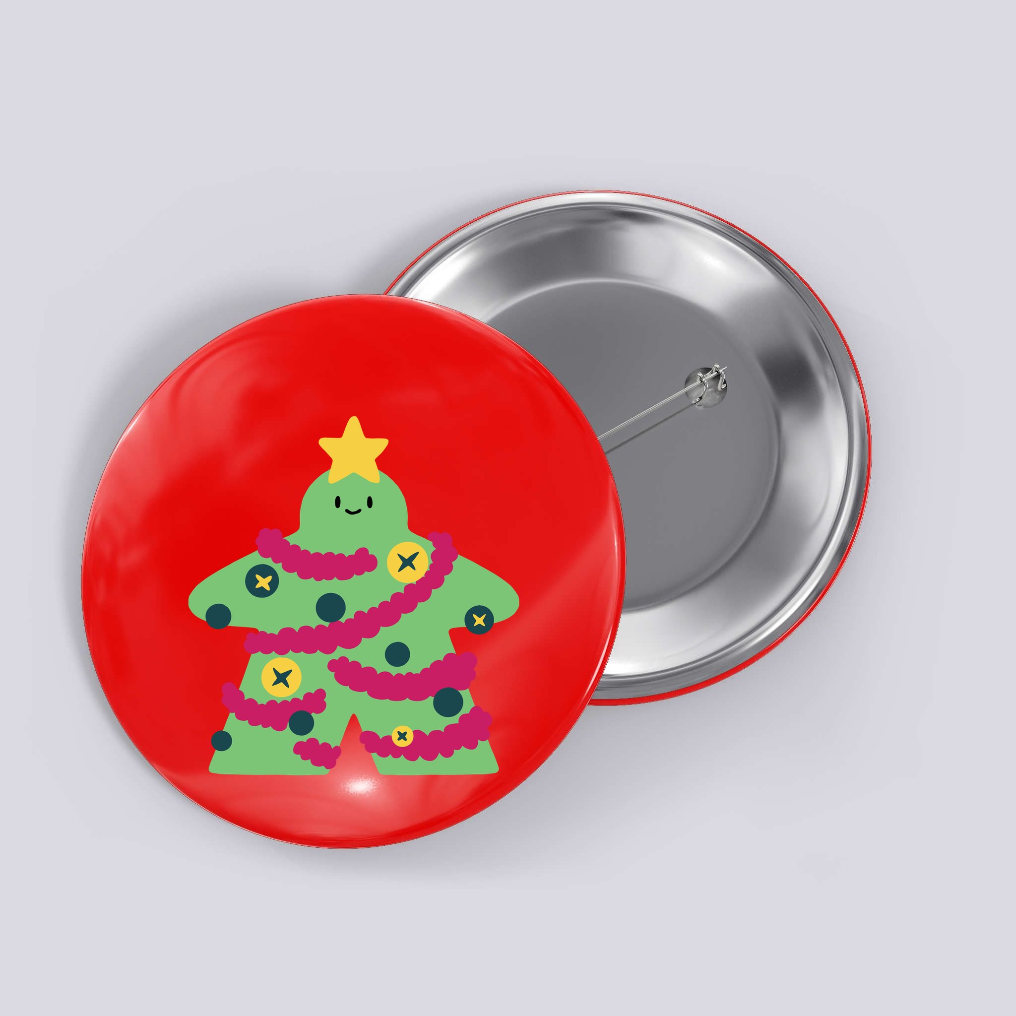 Christmas Tree Meeple Button