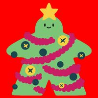 Christmas Tree Meeple 16 in Basic Backpack