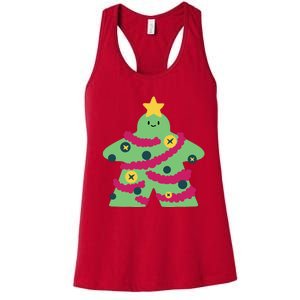 Christmas Tree Meeple Women's Racerback Tank