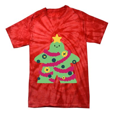 Christmas Tree Meeple Tie-Dye T-Shirt