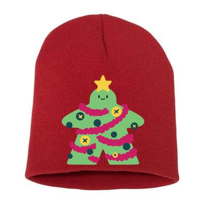 Christmas Tree Meeple Short Acrylic Beanie