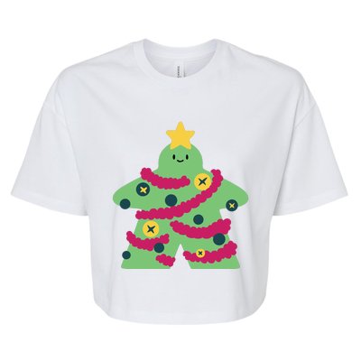 Christmas Tree Meeple Bella+Canvas Jersey Crop Tee