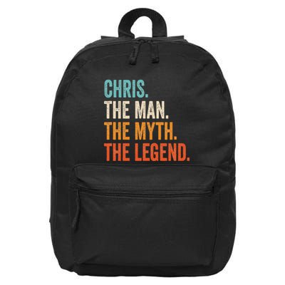 Chris The Man The Myth The Legend First Name Chris 16 in Basic Backpack