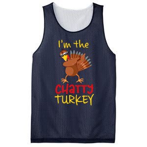 Chatty Turkey Matching Family Group Thanksgiving Party Mesh Reversible Basketball Jersey Tank