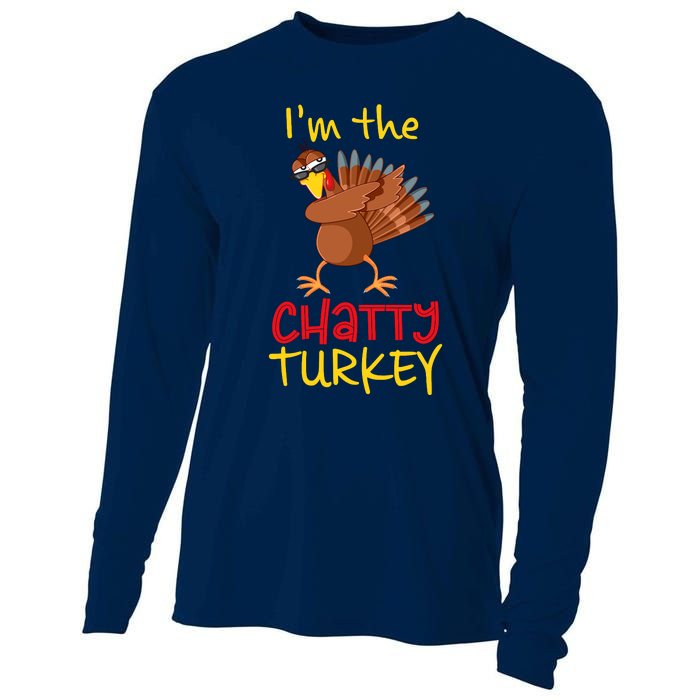 Chatty Turkey Matching Family Group Thanksgiving Party Cooling Performance Long Sleeve Crew