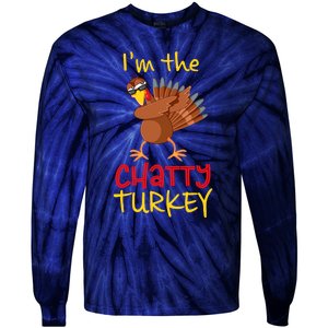 Chatty Turkey Matching Family Group Thanksgiving Party Tie-Dye Long Sleeve Shirt