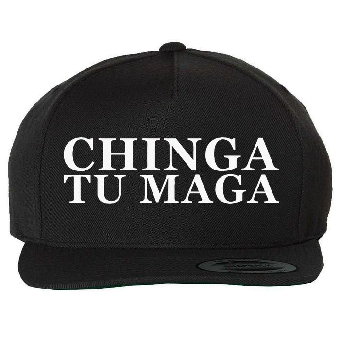 Chinga Tu Maga Anti Trump Mexican Spanish Latin Word Wool Snapback Cap