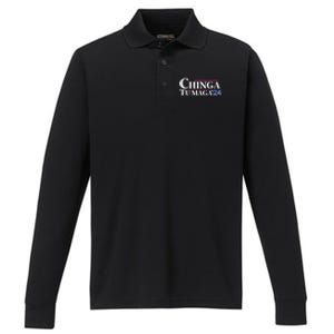 Chinga Tu Maga Performance Long Sleeve Polo