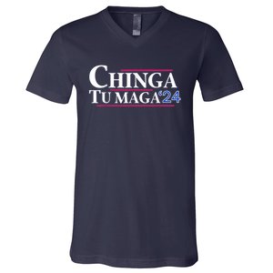 Chinga Tu Maga V-Neck T-Shirt