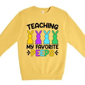 Cute Teaching My Favorite Peeps Happy Easter Day Teacher Premium Crewneck Sweatshirt