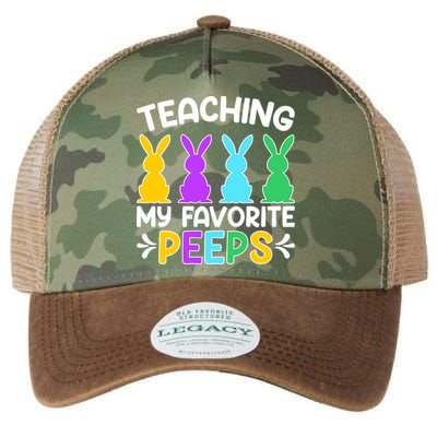 Cute Teaching My Favorite Peeps Happy Easter Day Teacher Legacy Tie Dye Trucker Hat