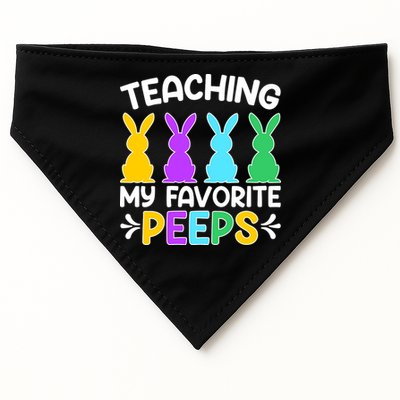 Cute Teaching My Favorite Peeps Happy Easter Day Teacher USA-Made Doggie Bandana