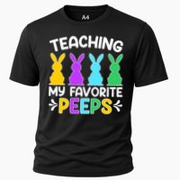 Cute Teaching My Favorite Peeps Happy Easter Day Teacher Cooling Performance Crew T-Shirt