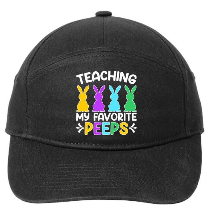 Cute Teaching My Favorite Peeps Happy Easter Day Teacher 7-Panel Snapback Hat