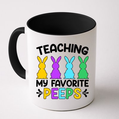 Cute Teaching My Favorite Peeps Happy Easter Day Teacher Mug