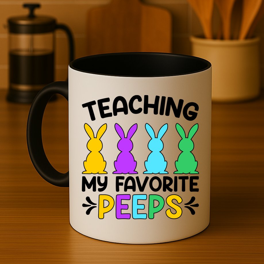 Cute Teaching My Favorite Peeps Happy Easter Day Teacher Mug