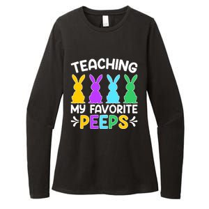 Cute Teaching My Favorite Peeps Happy Easter Day Teacher Womens CVC Long Sleeve Shirt