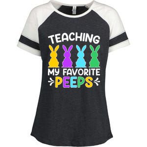 Cute Teaching My Favorite Peeps Happy Easter Day Teacher Enza Ladies Jersey Colorblock Tee