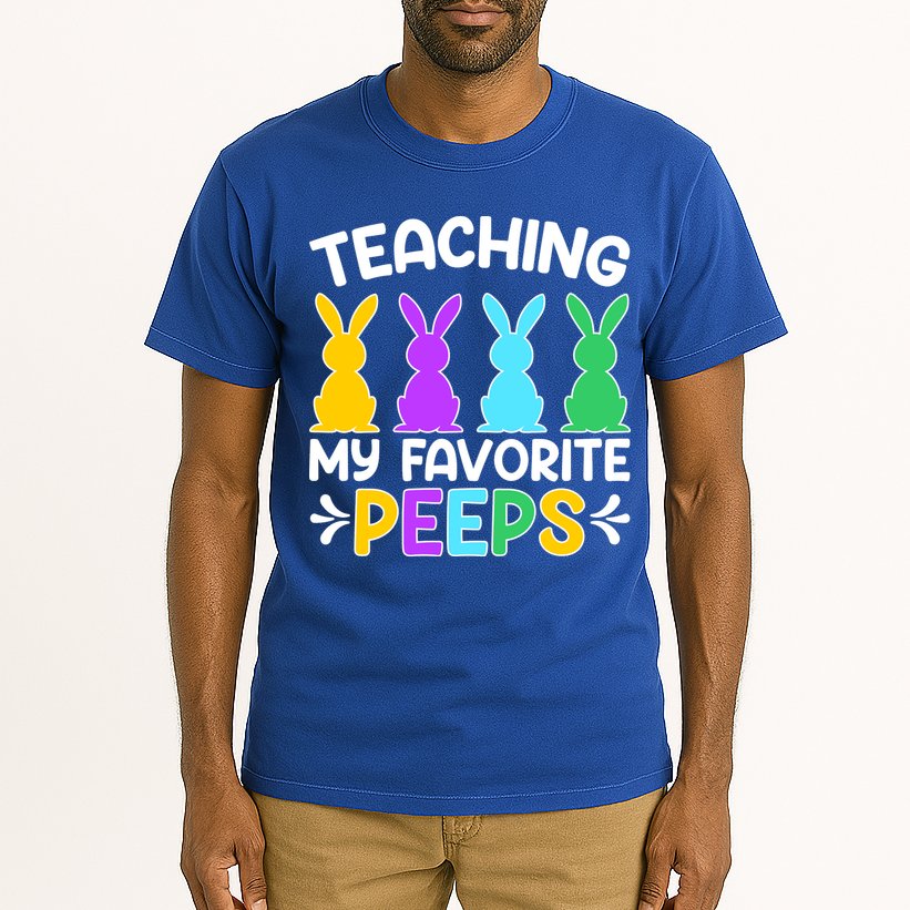 Cute Teaching My Favorite Peeps Happy Easter Day Teacher Tall T-Shirt