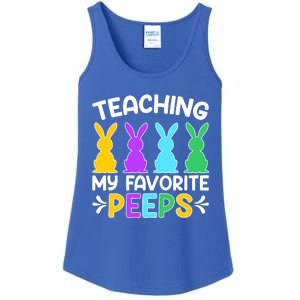 Cute Teaching My Favorite Peeps Happy Easter Day Teacher Ladies Essential Tank