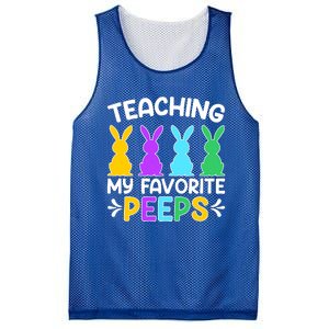 Cute Teaching My Favorite Peeps Happy Easter Day Teacher Mesh Reversible Basketball Jersey Tank