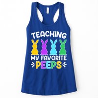 Cute Teaching My Favorite Peeps Happy Easter Day Teacher Womens Tank Top