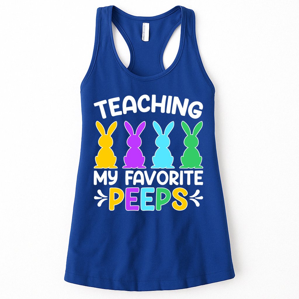 Cute Teaching My Favorite Peeps Happy Easter Day Teacher Womens Tank Top