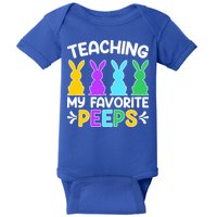 Cute Teaching My Favorite Peeps Happy Easter Day Teacher Baby Bodysuit