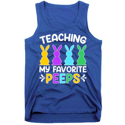 Cute Teaching My Favorite Peeps Happy Easter Day Teacher Tank Top