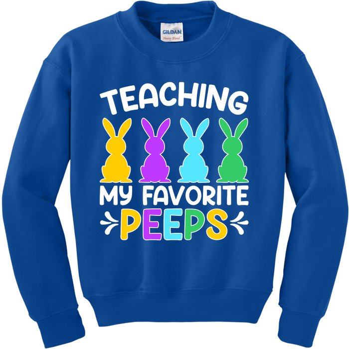 Cute Teaching My Favorite Peeps Happy Easter Day Teacher Kids Sweatshirt