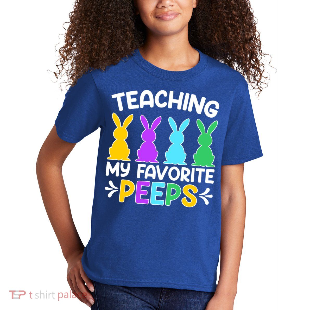 Cute Teaching My Favorite Peeps Happy Easter Day Teacher Kids T-Shirt