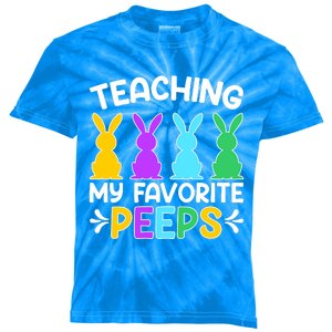 Cute Teaching My Favorite Peeps Happy Easter Day Teacher Kids Tie-Dye T-Shirt