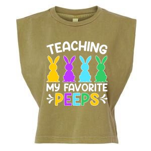 Cute Teaching My Favorite Peeps Happy Easter Day Teacher Garment-Dyed Women's Muscle Tee