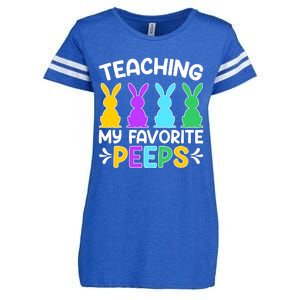 Cute Teaching My Favorite Peeps Happy Easter Day Teacher Enza Ladies Jersey Football T-Shirt