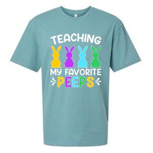 Cute Teaching My Favorite Peeps Happy Easter Day Teacher Sueded Cloud Jersey T-Shirt