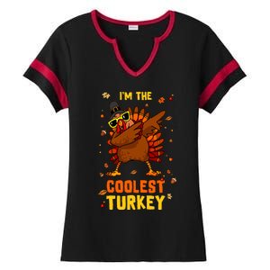 Coolest Turkey Matching Family Group Thanksgiving Party Pj Ladies Halftime Notch Neck Tee