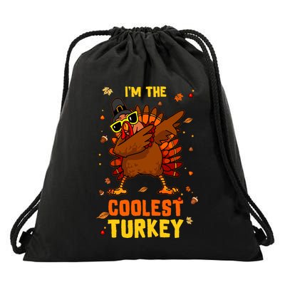 Coolest Turkey Matching Family Group Thanksgiving Party Pj Drawstring Bag