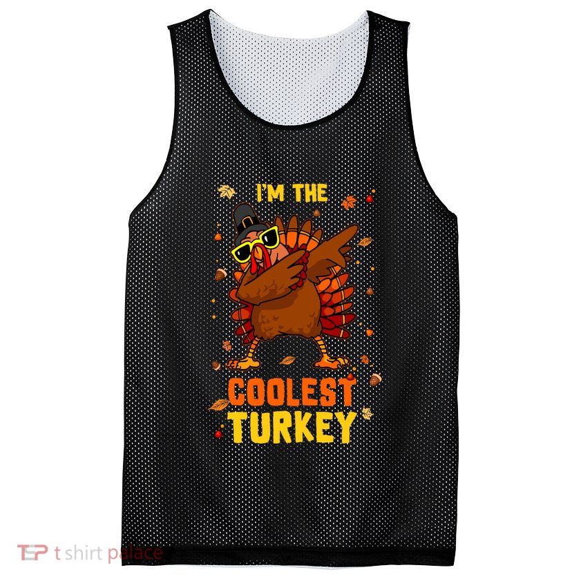 Coolest Turkey Matching Family Group Thanksgiving Party Pj Mesh Reversible Basketball Jersey Tank