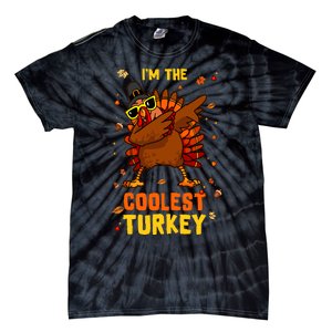 Coolest Turkey Matching Family Group Thanksgiving Party Pj Tie-Dye T-Shirt