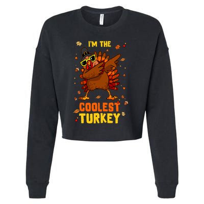 Coolest Turkey Matching Family Group Thanksgiving Party Pj Cropped Pullover Crew