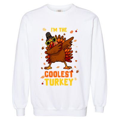 Coolest Turkey Matching Family Group Thanksgiving Party Pj Garment-Dyed Sweatshirt