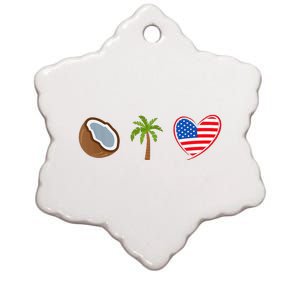 Coconut Tree Meme Patriotic Kamala Statement Usa Democrat Ceramic Star Ornament