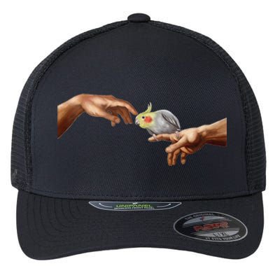 Cockatiel Touch Michelangelo Birb Parrot Hand Scritch Flexfit Unipanel Trucker Cap