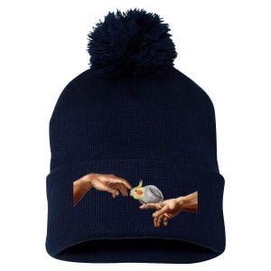 Cockatiel Touch Michelangelo Birb Parrot Hand Scritch Pom Pom 12in Knit Beanie