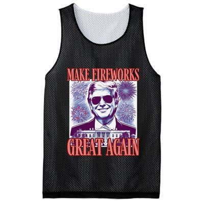Cute Trump Make Fireworks Great Again 4th Of July 2025 Mesh Reversible Basketball Jersey Tank