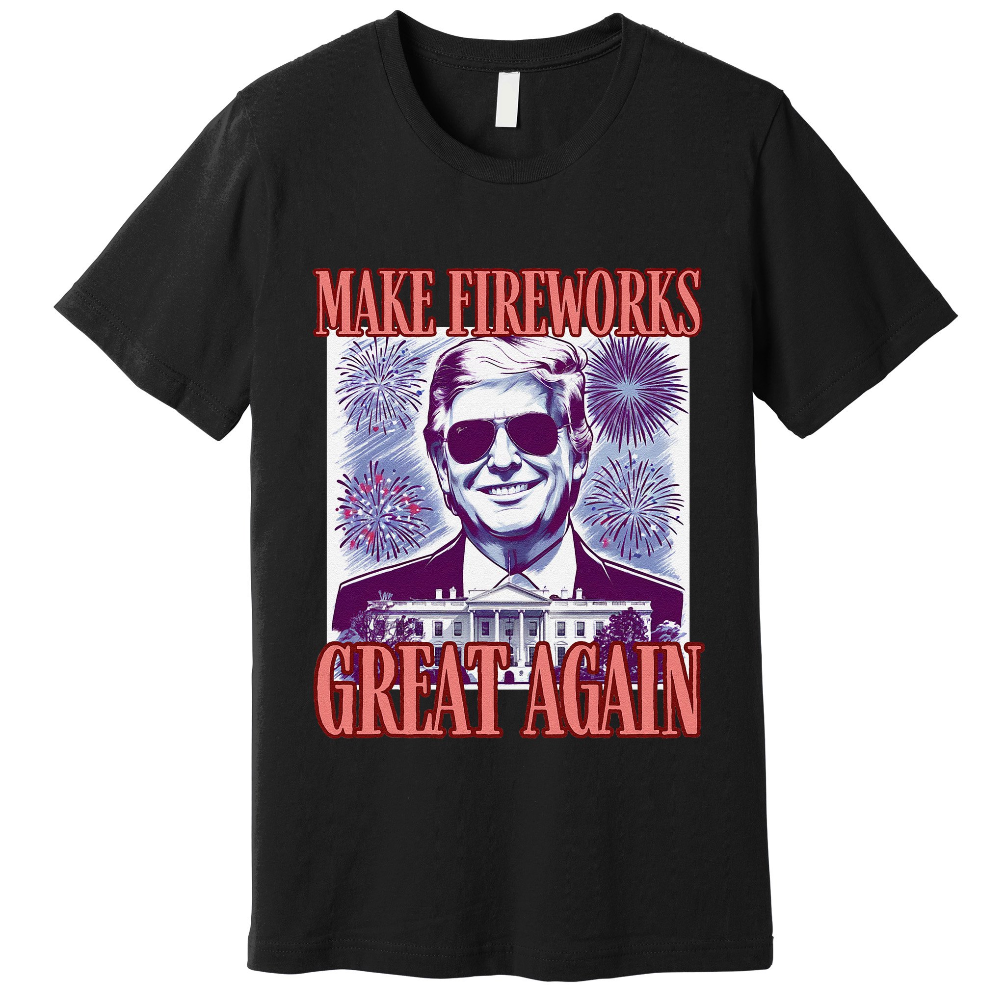 Cute Trump Make Fireworks Great Again 4th Of July 2025 Premium T-Shirt