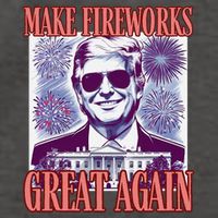 Cute Trump Make Fireworks Great Again 4th Of July 2025 Vector Backpack