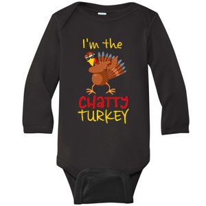 Chatty Turkey Matching Family Group Thanksgiving Party Baby Long Sleeve Bodysuit